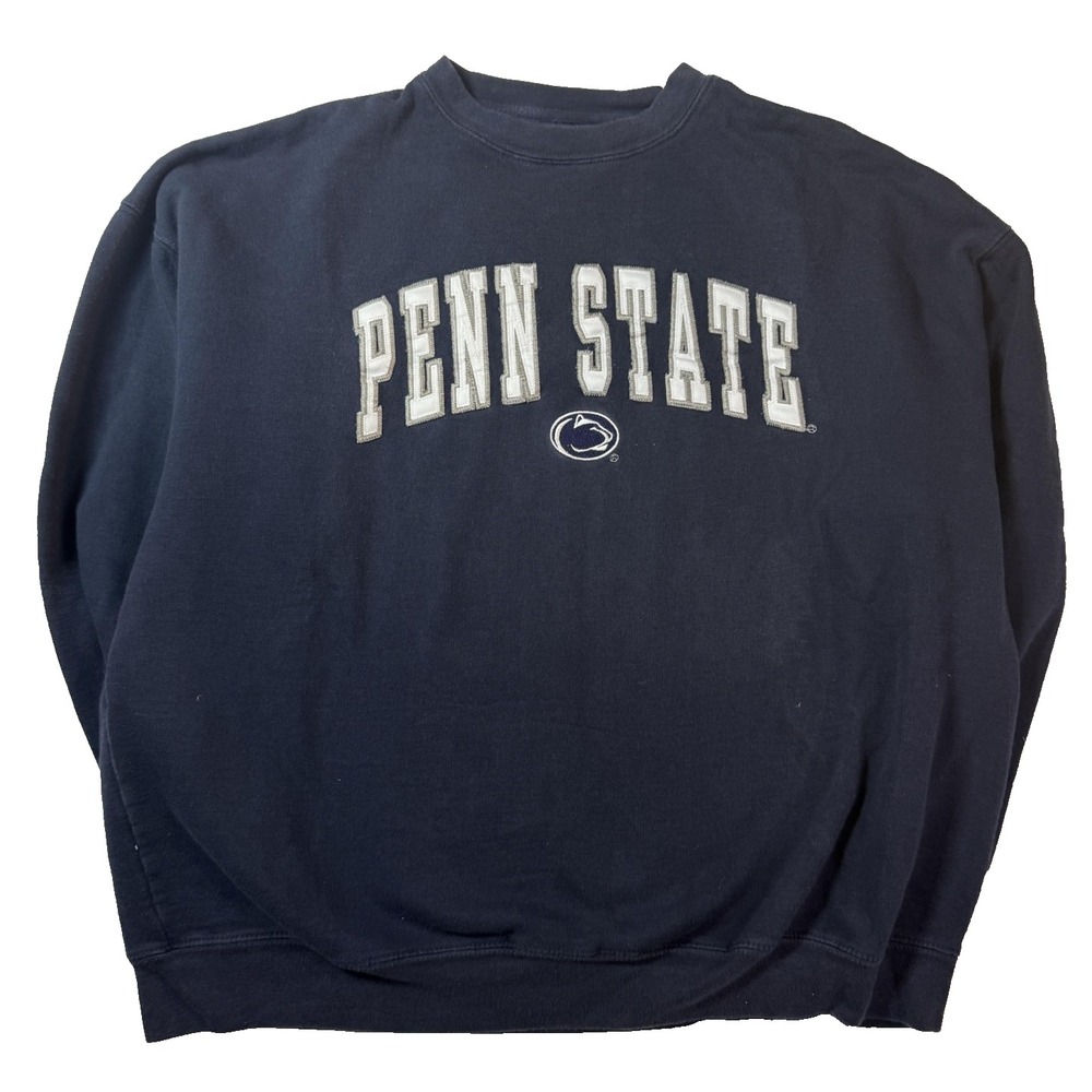 Penn State Sweatshirt Vintage 90s Mens XL Navy Embroidered NCAA Sportscore